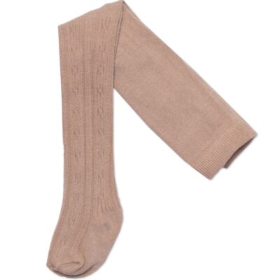 Detské pančucháče bavlnené so žakárovým vzorom, pieskové, veľ. 104/110