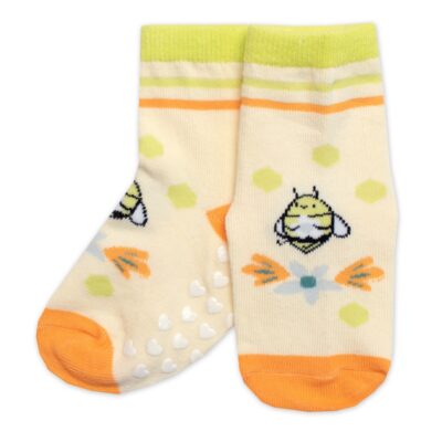 Detské ponožky s ABS Včielka - žlté, veľ. 27/30