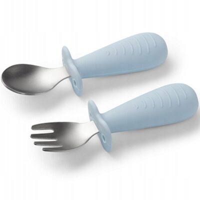 Detské príbory z nerezovej ocele - modré