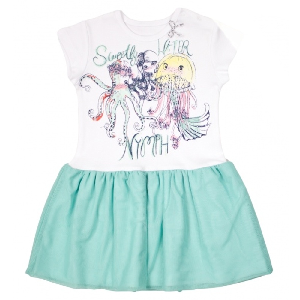 Detské šaty Nicol, Morská víla - zeleno/biele, veľ. 122