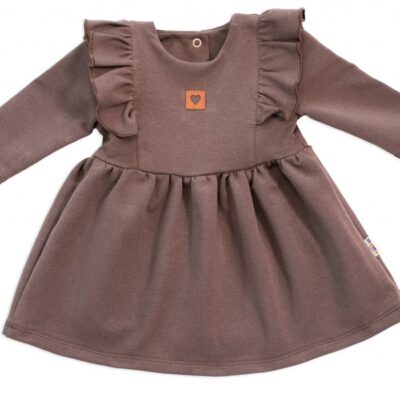 Detské teplákové šaty, tunika Vintage Love - čokoláda, vel. 80