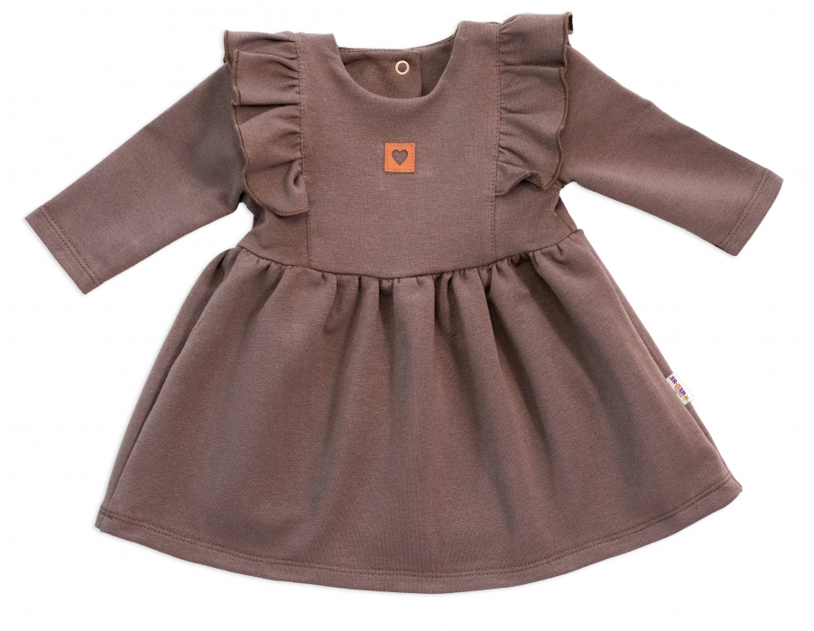 Detské teplákové šaty, tunika Vintage Love - čokoláda, vel. 86
