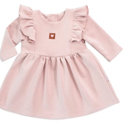 Detské teplákové šaty, tunika Vintage Love - staroružové
