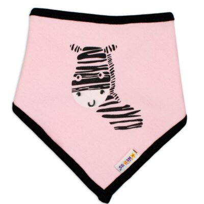 Baby Nellys: Bavlnená šatka na krk Zebra (ružová)
