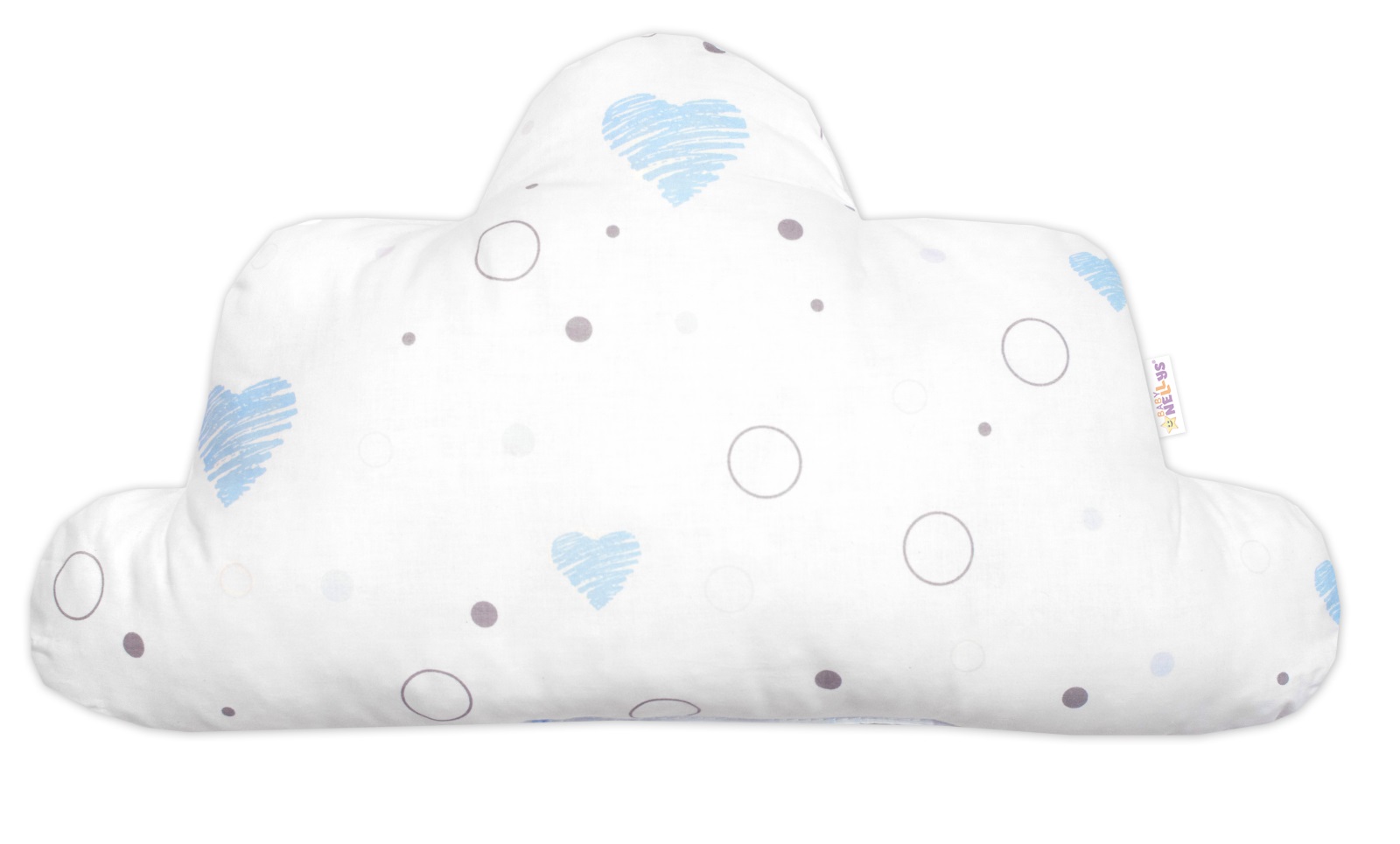 Detský dekoračný vankúšik bavlna Mráčik, I love Boy Baby Nellys, modrá/biela