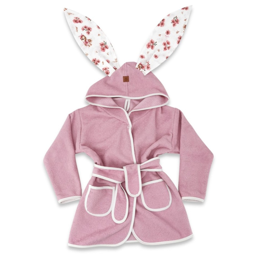 Detský termožupan s uškami Kačičky - biela, púdrovo ružová