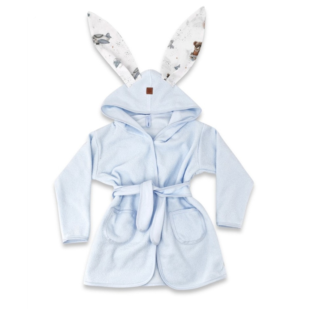 Detský termožupan s uškami Meďa pilot - modrý