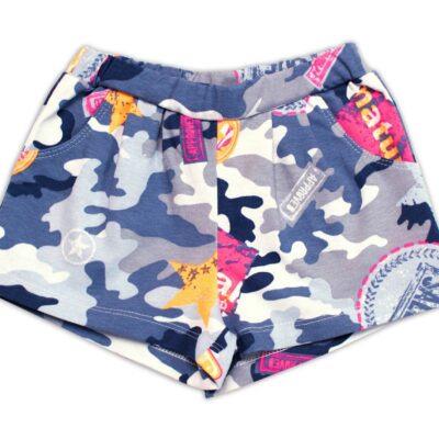 Dievčenské kraťasy s vreckami, bavlna Army, Mrofi, modré