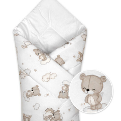 Dojčenská zavinovačka klasik Malý Macko, biela/béžová