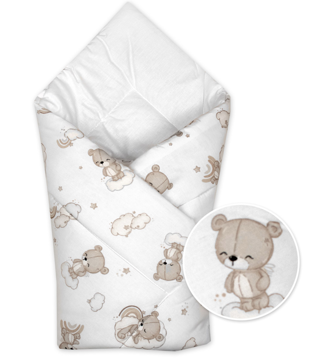 Dojčenská zavinovačka klasik Malý Macko, biela/béžová