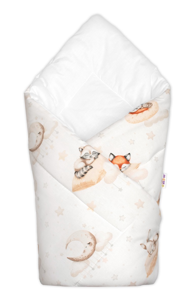 Dojčenská zavinovačka Klasik Na obláčiku, béžová, biela