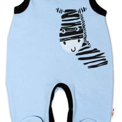 Dojčenské bavlnené dupačky Baby Nellys, Zebra - modré