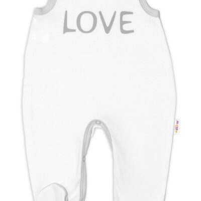 Dojčenské bavlnené dupačky Love - biele
