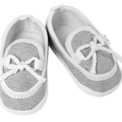 Dojčenské capáčky/topánočky mokasíny, Baby Nellys, sivé,veľ. 62/68, 11,5cm