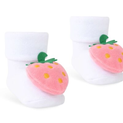 Dojčenské froté ponožky Jahôdky, biele, veľ. 68/80