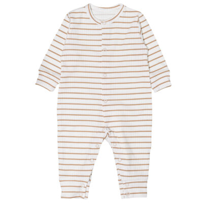 Dojčenský overálek, pyžamko bez šľapiek, bavlna Prúžok, béžový, veľ. 68