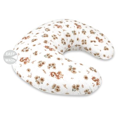 Dojčiace vankúš/podkova, bavlna, Kačički - biela, béžová