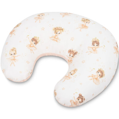 Dojčiace vankúš, podkova, mušelín, bavlna, Baletka, púdrovo ružová