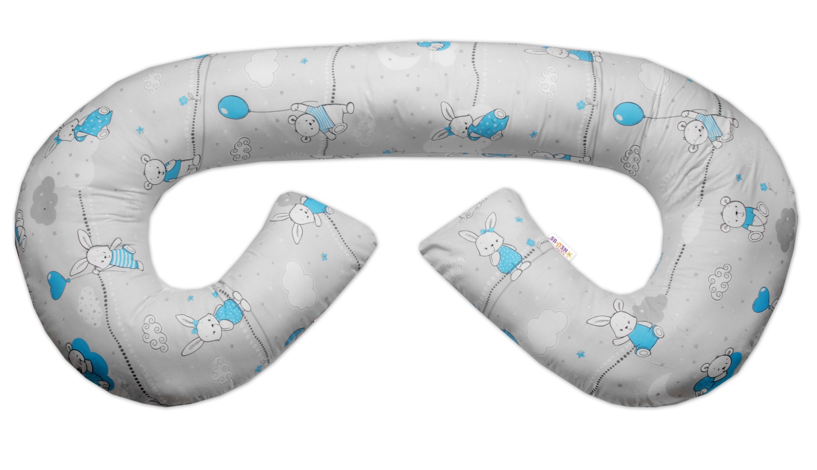 Dojčiace vankúš/relax. poduška MAXI, Good night Animals, sivý
