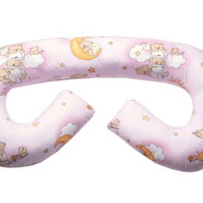 Dojčiace vankúš/relax. poduška MAXI, Medvedík na rebríku, ružový