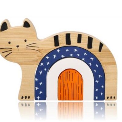 Drevená/bambusová skladacia hra Mačka
