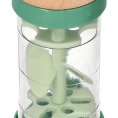 Drevená hrkálka / dažďová sprcha s guličkami, Koník - mätové