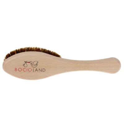 Drevená kefa s mäkkým konským vlasom, elipsa, prírodná