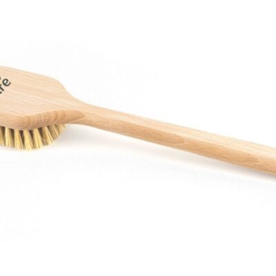 Drevená masážna okrúhla kefa s pevným vlasom Tampico, prírodná