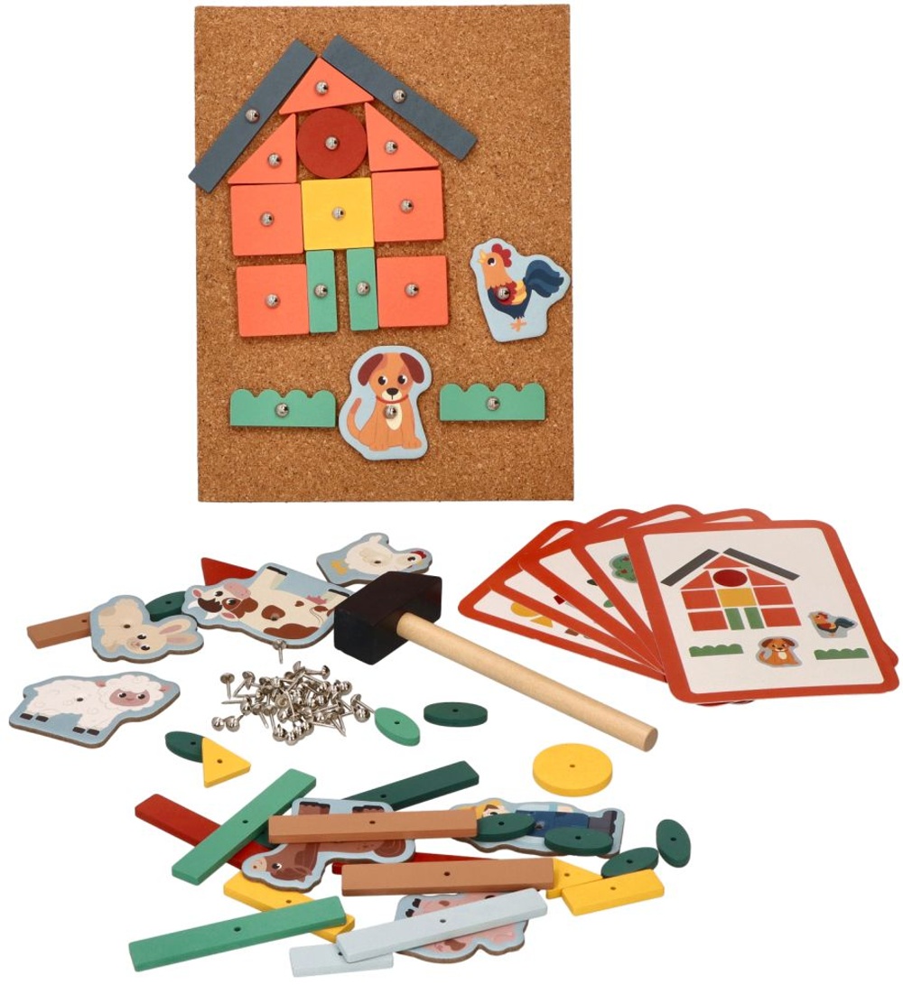 Drevená zatĺkačka hra + šablóny, Farma
