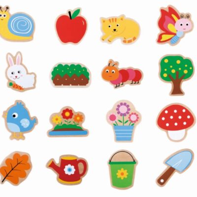 Drevené magnetky: Záhradka