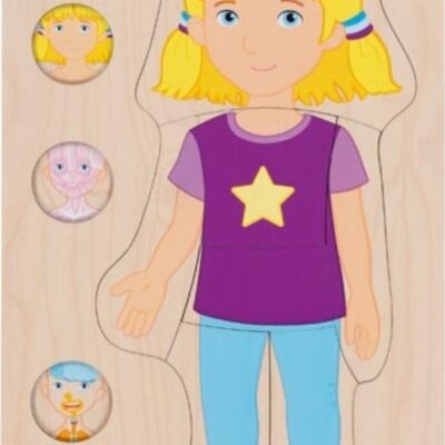 Drevené viacvrstvové puzzle/vkladačka Ľudské telo - Dievča