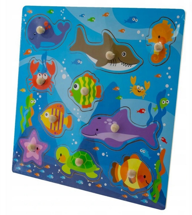 Drevené puzzle vkladačka 30x30cm (Oceán)