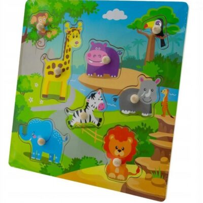Drevené puzzle vkladačka 30x30cm (Zoo)