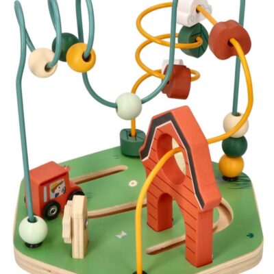 Edukačná drevená presúvačka s labyrintom Farma