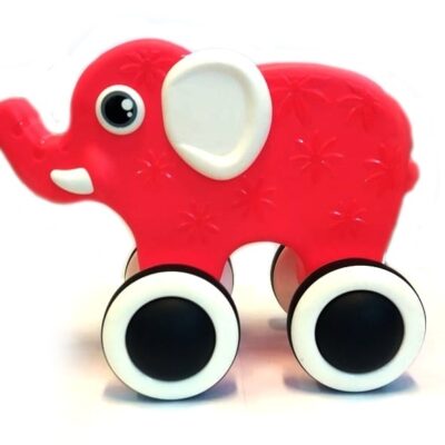 Edukačná hračka: Ťahací sloník (červený)