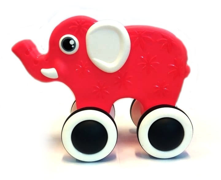 Edukačná hračka: Ťahací sloník (červený)