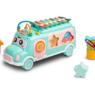 Edukačný hudobný autobus s vkladačkou, mätový