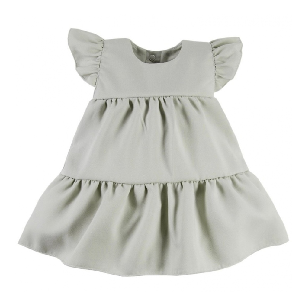 EEVI Dievčenské šaty s volánikmi Nature - khaki, veľ. 86