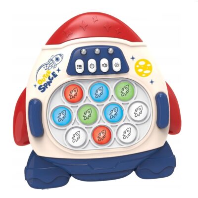 Elektronická šikovnosť/antistresová hra Pop-it, Raketa, červená