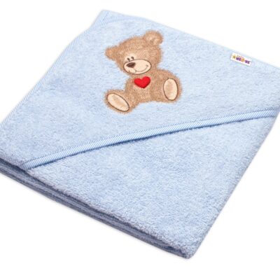 Froté osuška s kapucňou, 80x80cm Sweet dreams by TEDDY - modrá