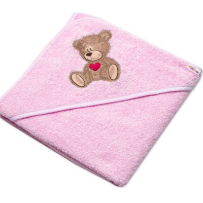 Froté osuška s kapucňou,80x80cm Sweet dreams by TEDDY - ružová