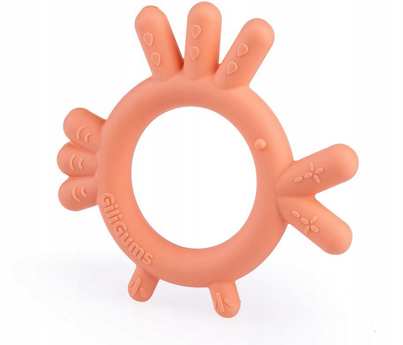 GiliGums: Detské hryzátko Chicken Teether 3m+ (marhuľové)