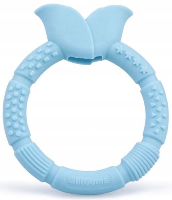 GiliGums: Silikónové hryzátko Kvet (modré)