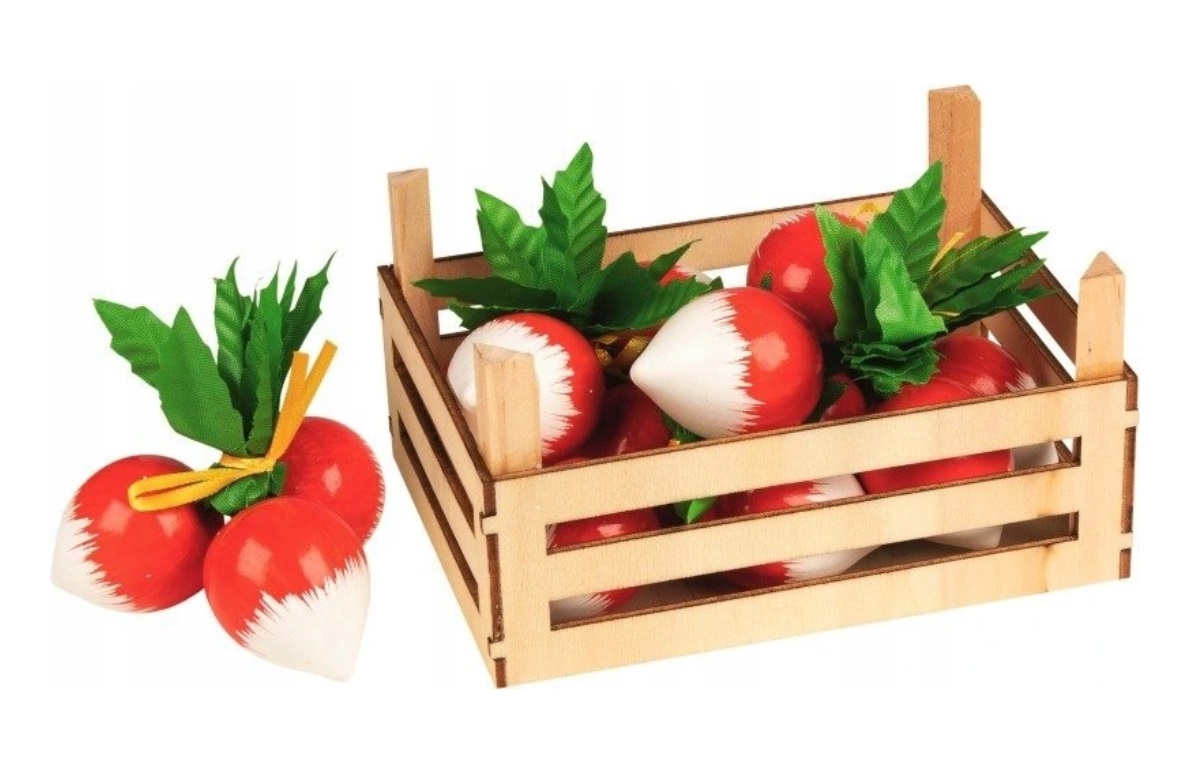 Goki: Drevený košík s reďkovkami