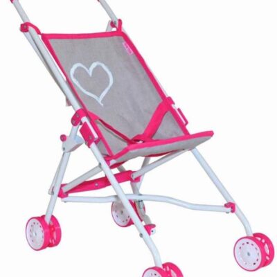 Golfový kočík pre bábiky Milly Mally Julia Prestige, ružová/sivá