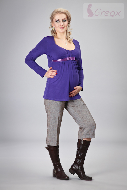 Gregx Elegantné 3/4 nohavice BARO - hnedý melír, veľ. S