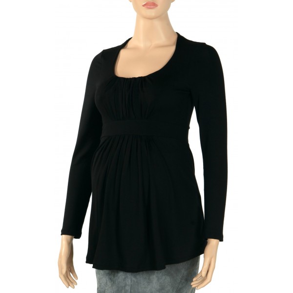 Gregx Tehotenská blúzka dl. rukáv Kaďa čierna, vel. XL/XXL