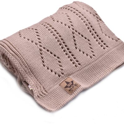 Baby Nellys: Béžová háčkovaná deka