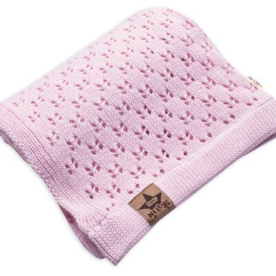 Baby Nellys: Ružová háčkovaná deka