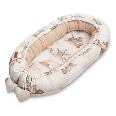 Hniezdočko, kokon pre bábätko mušelín, Zábava v lese, béžové